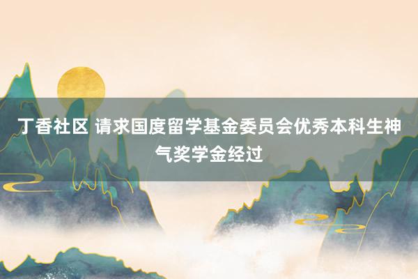 丁香社区 请求国度留学基金委员会优秀本科生神气奖学金经过