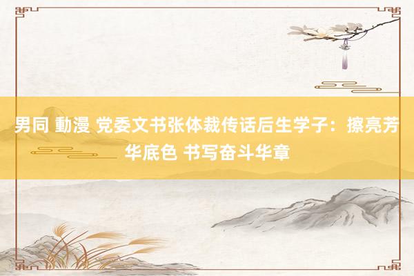 男同 動漫 党委文书张体裁传话后生学子：擦亮芳华底色 书写奋斗华章