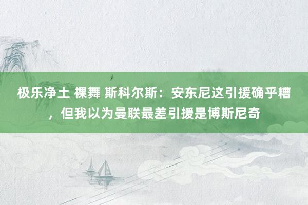 极乐净土 裸舞 斯科尔斯：安东尼这引援确乎糟，但我以为曼联最差引援是博斯尼奇