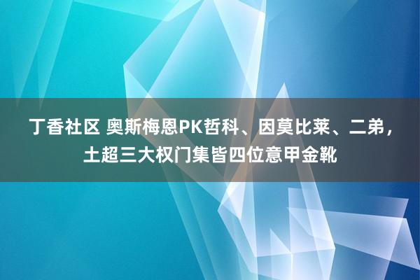 丁香社区 奥斯梅恩PK哲科、因莫比莱、二弟，土超三大权门集皆四位意甲金靴
